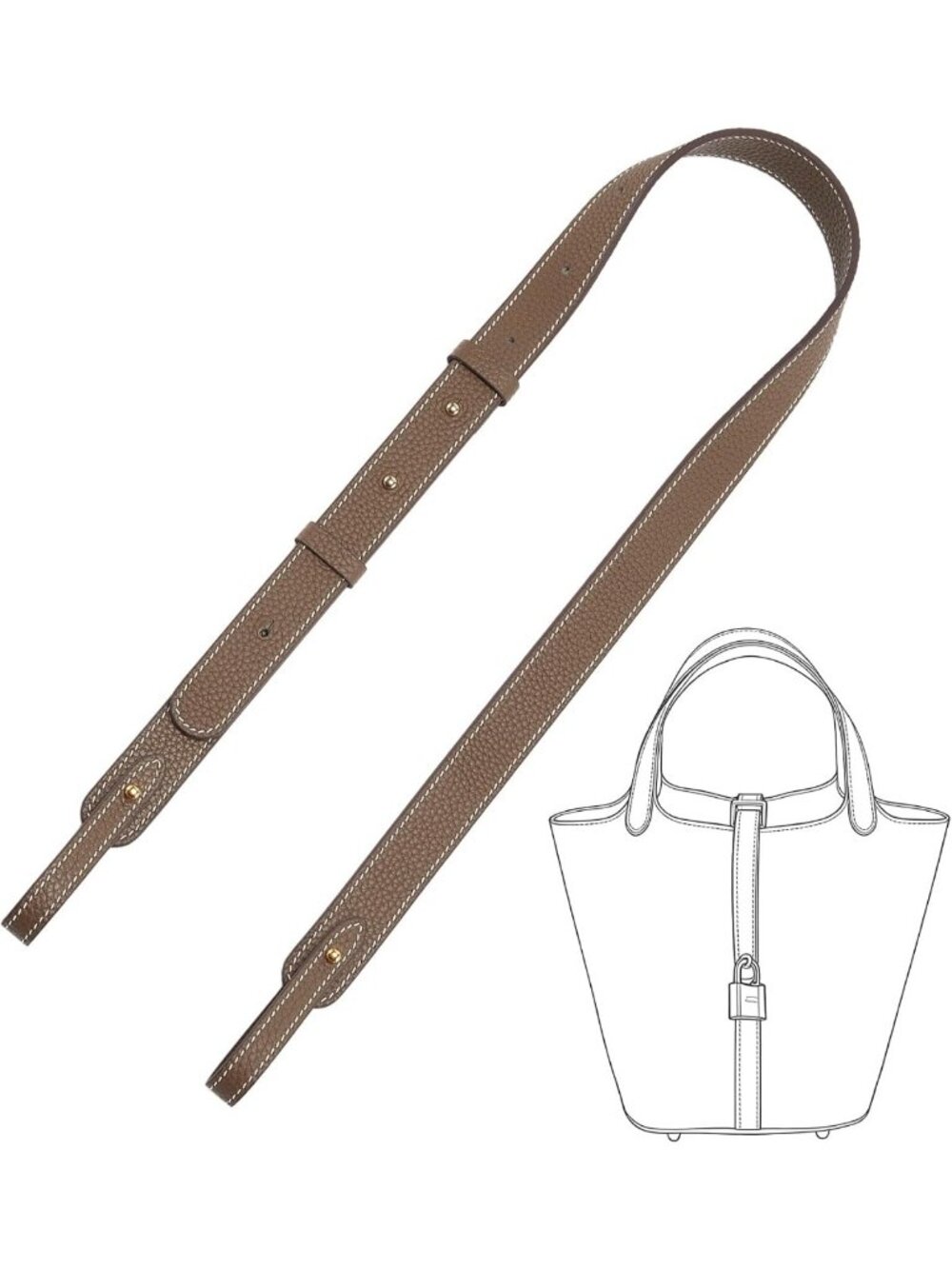 Stylish Genuine Leather Purse Strap for Handbags - Versatile & Durable Accessory